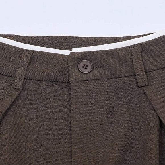 B.Sure Brown High Waist Wide Leg Trousers - Picture 3 of 4